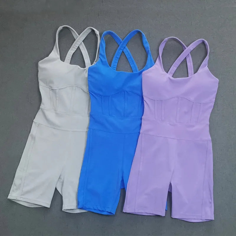 2024 Women's Active Wear Fitness Shorts Corset Elegant Yoga Set for Eye Catching Short Length