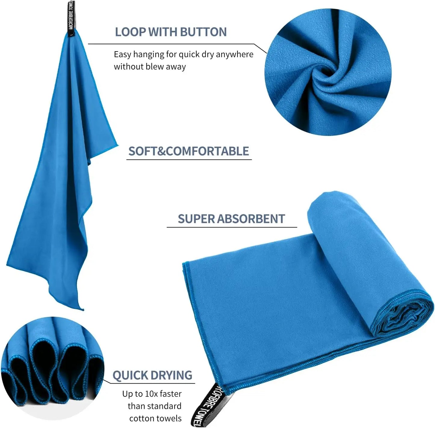 Microfiber Towel With Mesh Bag,