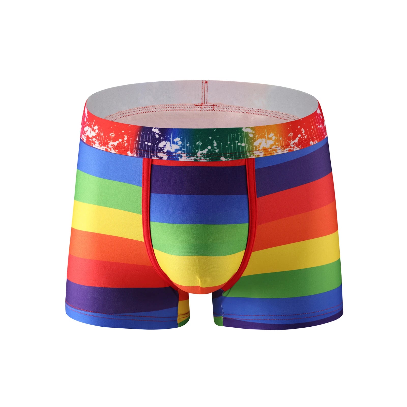 Men's Rainbow Swimwear Sexy Comfortable Polyamide Knit Trunks