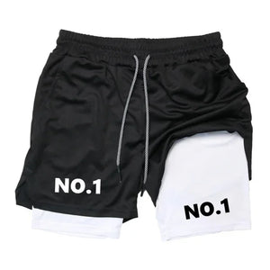 Men's 2-in-1 Compression Running Shorts 2025 Quick Dry Workout Joggers with Phone Pocket Luxury Active Bottoms Unisex Knitwear