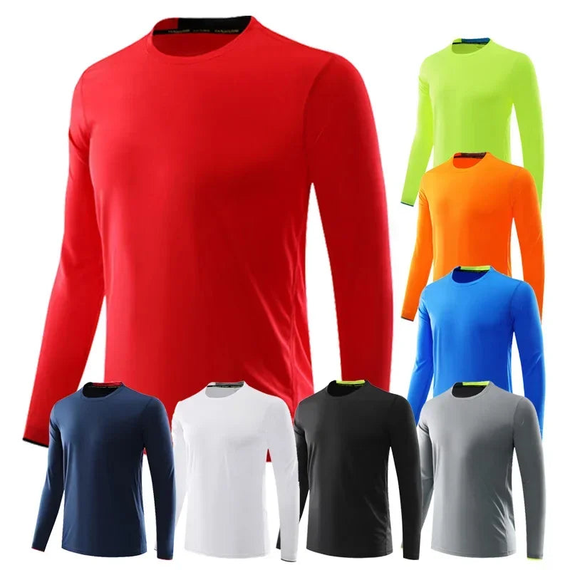 Men Running Sport Shirts Long Sleeve Plus Size