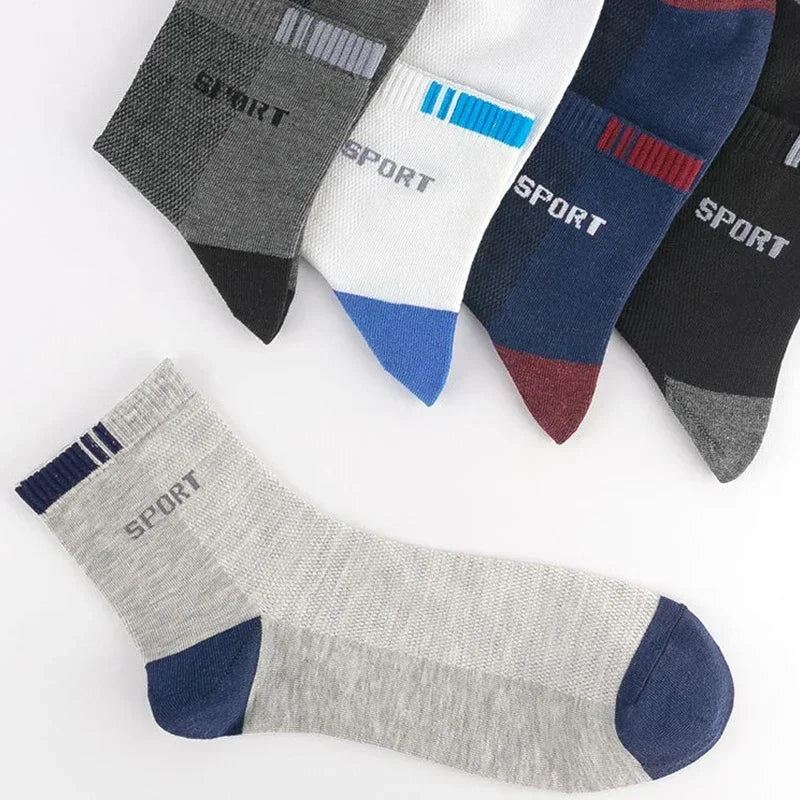 5pairs Men Cotton Mid-tube Socks