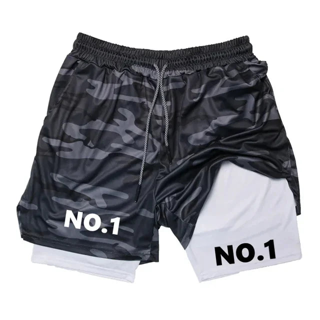Men's 2-in-1 Compression Running Shorts 2025 Quick Dry Workout Joggers with Phone Pocket Luxury Active Bottoms Unisex Knitwear