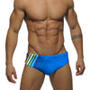 Men's Sexy Rainbow Striped Swimwear Quick Dry Low Waist Swimming Briefs Breathable Swimsuit