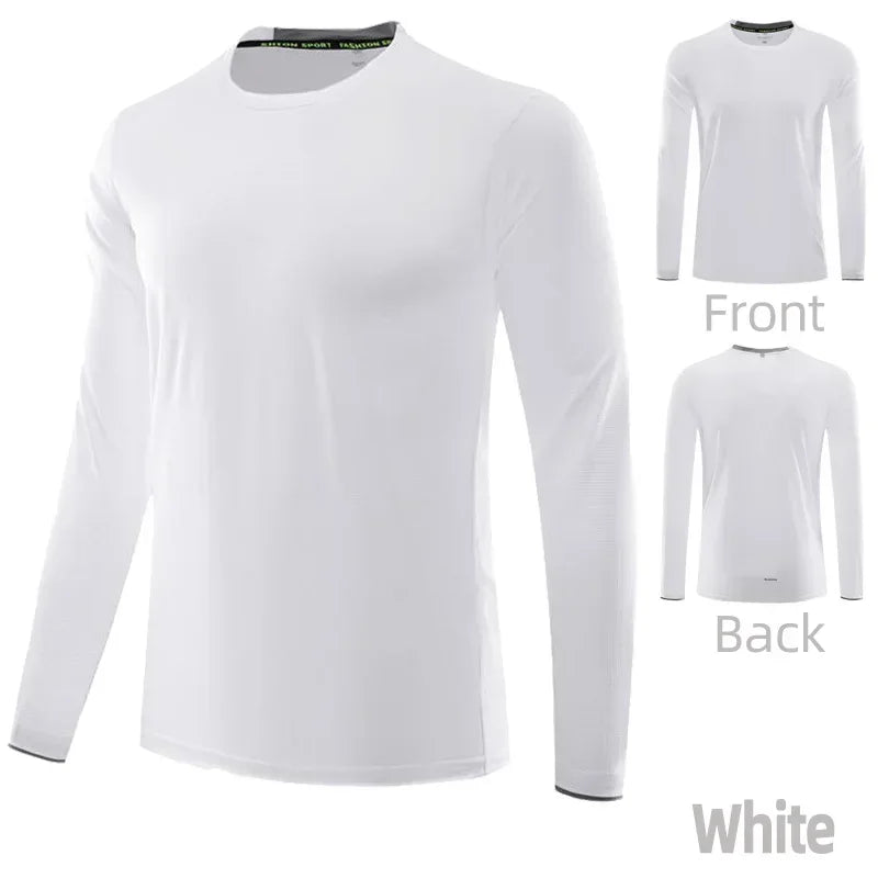 Men Running Sport Shirts Long Sleeve Plus Size