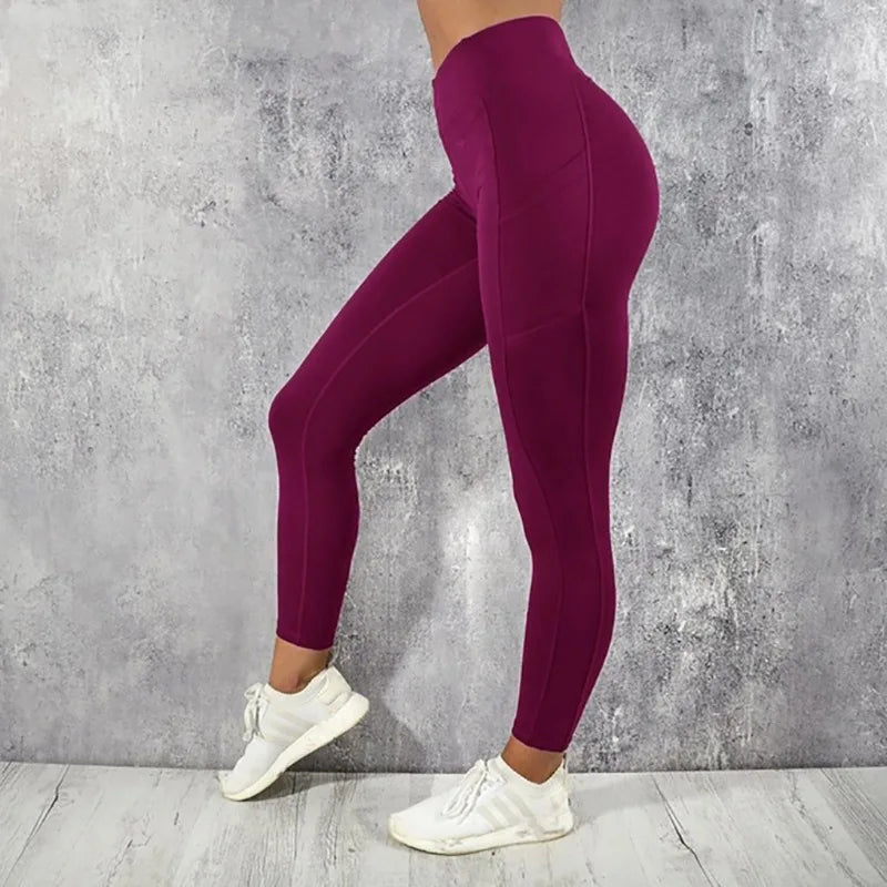 High Waist Yoga Leggings for Women Stretchy Gym Workout Tights with Pocket