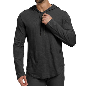 Men's Slim Fit Hooded Breathable Lightweight Solid Color