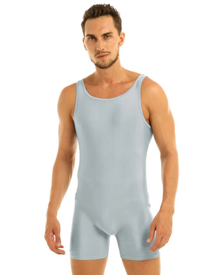 Stretchy Sleeveless Bodysuit for Men Gymnastics Wrestling