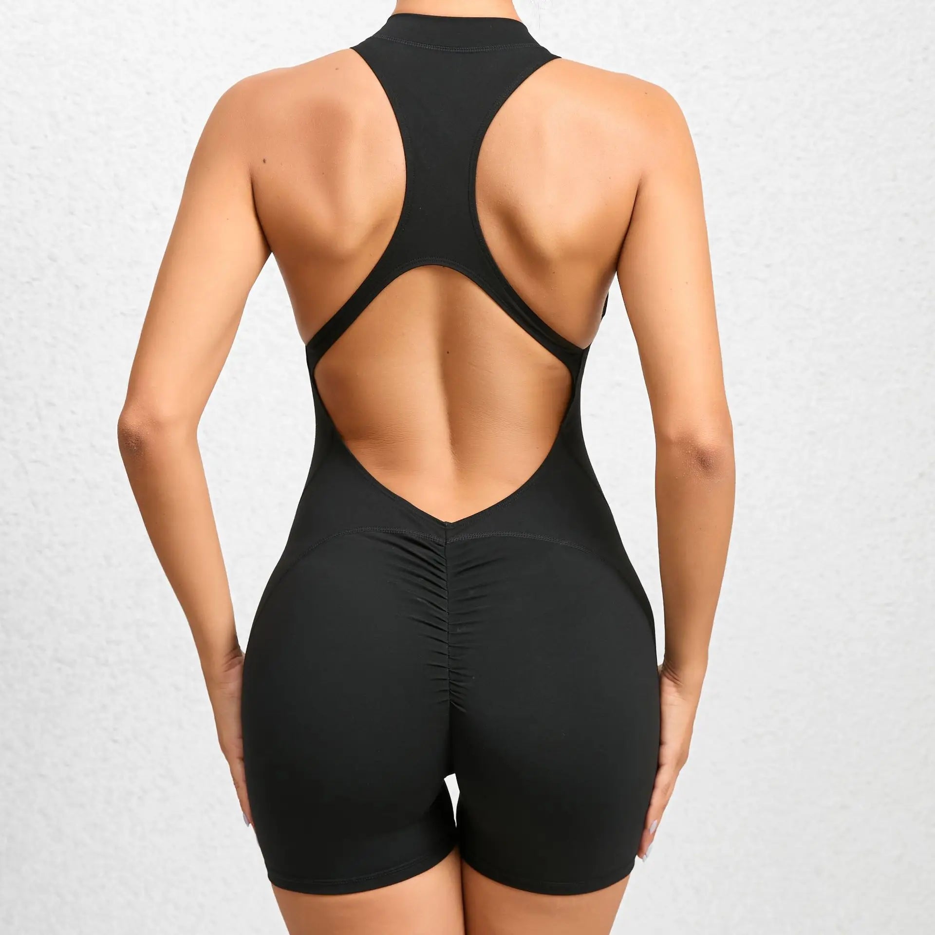 Women's Summer Short Sleeveless Yoga Wear One-piece Bodysuit Breathable Quick Dry