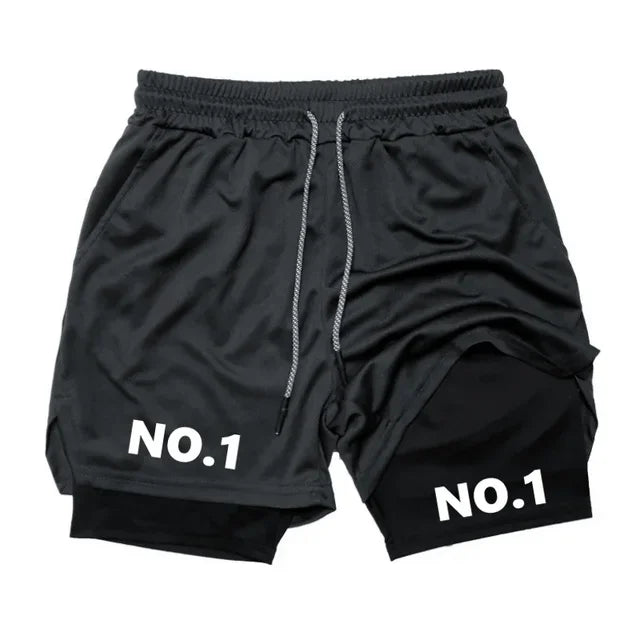 Men's 2-in-1 Compression Running Shorts 2025 Quick Dry Workout Joggers with Phone Pocket Luxury Active Bottoms Unisex Knitwear