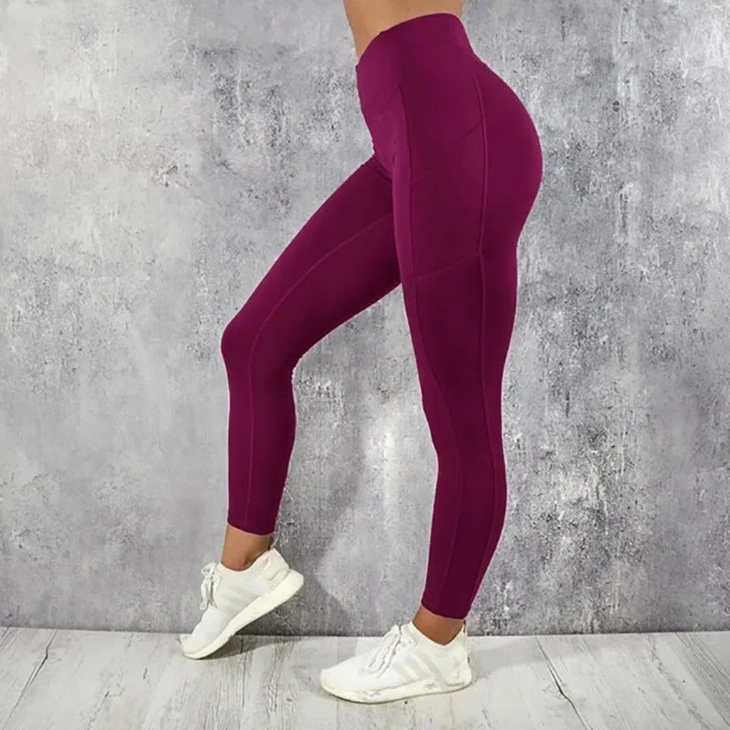 High Waist Yoga Leggings for Women Stretchy Gym Workout Tights with Pocket