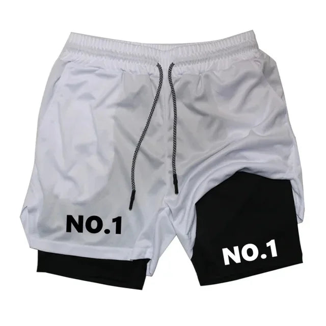 Men's 2-in-1 Compression Running Shorts 2025 Quick Dry Workout Joggers with Phone Pocket Luxury Active Bottoms Unisex Knitwear