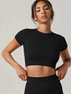 Women's Seamless Yoga Top Short Sleeve Breathable Quick Dry Active Wear