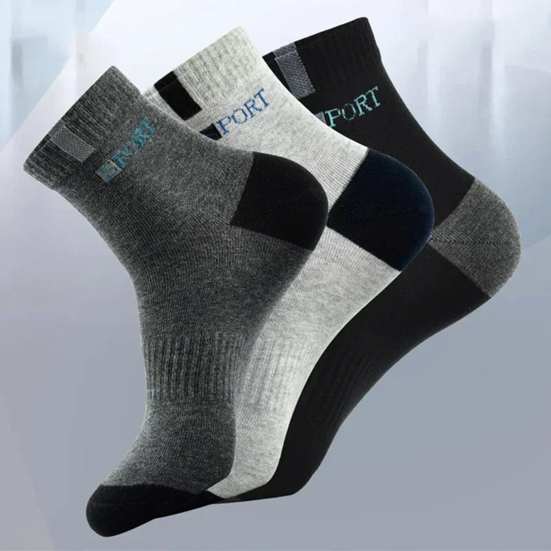 5pairs Men Cotton Mid-tube Socks