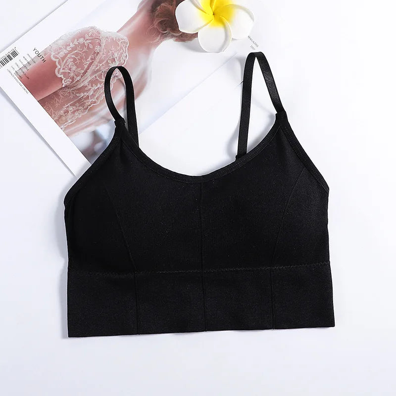 Women's Backless Sports Bra Seamless Adjustable Shoulder Strap Inner Padded