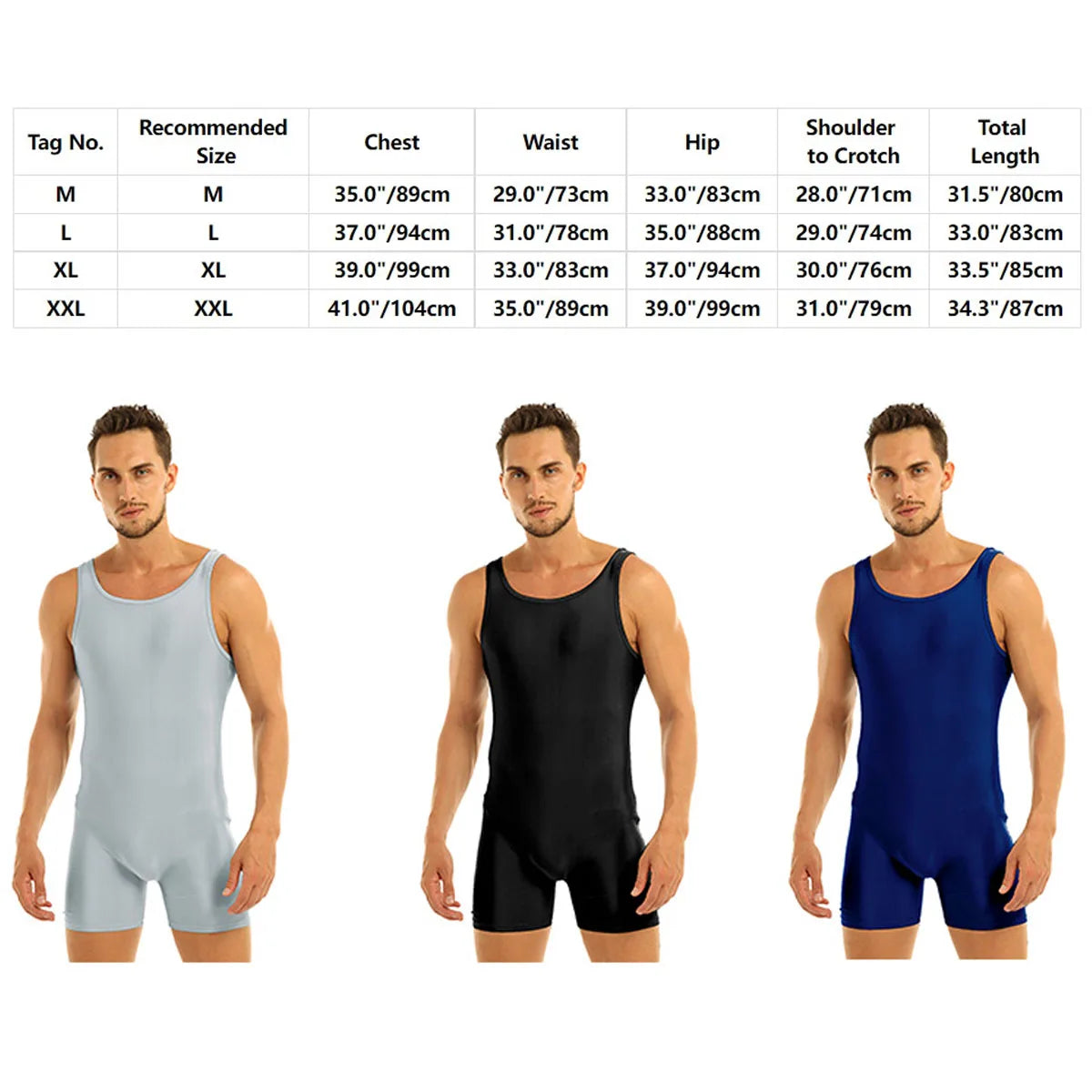 Stretchy Sleeveless Bodysuit for Men Gymnastics Wrestling