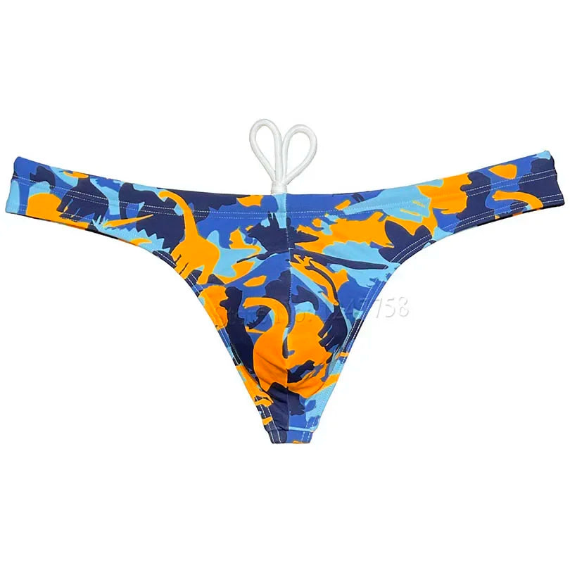 Eye Catching Sexy Men's Bikini Swimwear in Ice Silk Lining Micro Tanga Design