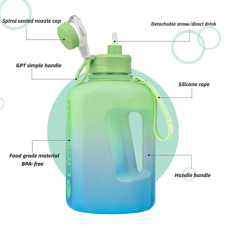 2.2L Large Capacity Sports Water Bottle