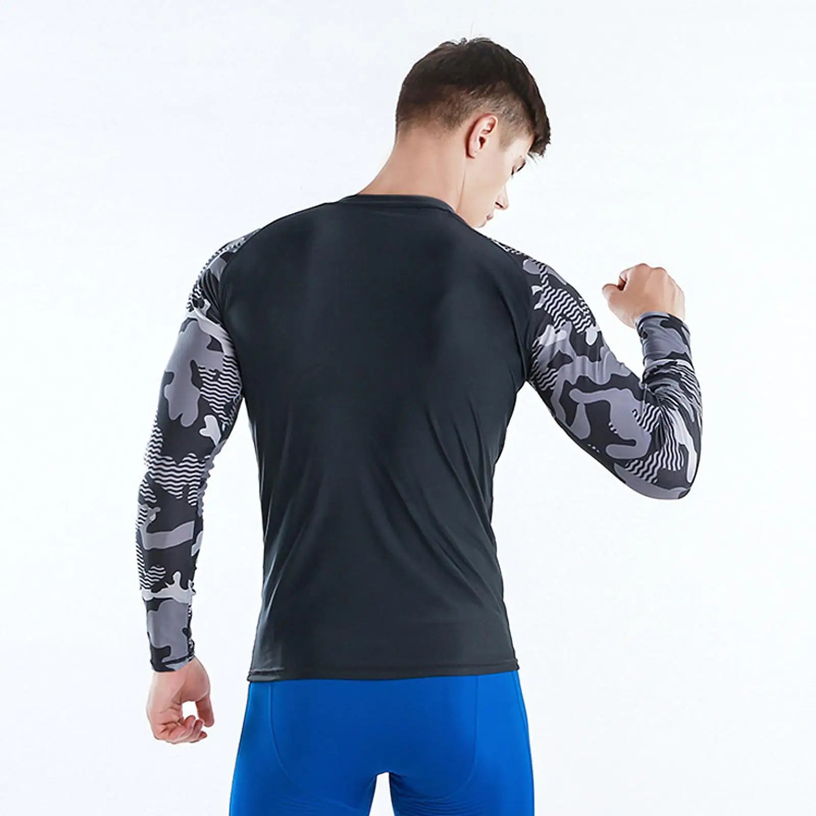 Men's Quick Dry Swim Shirt Long Sleeve Neoprene Rash Guard for Water Sports Sun Protection Beachwear