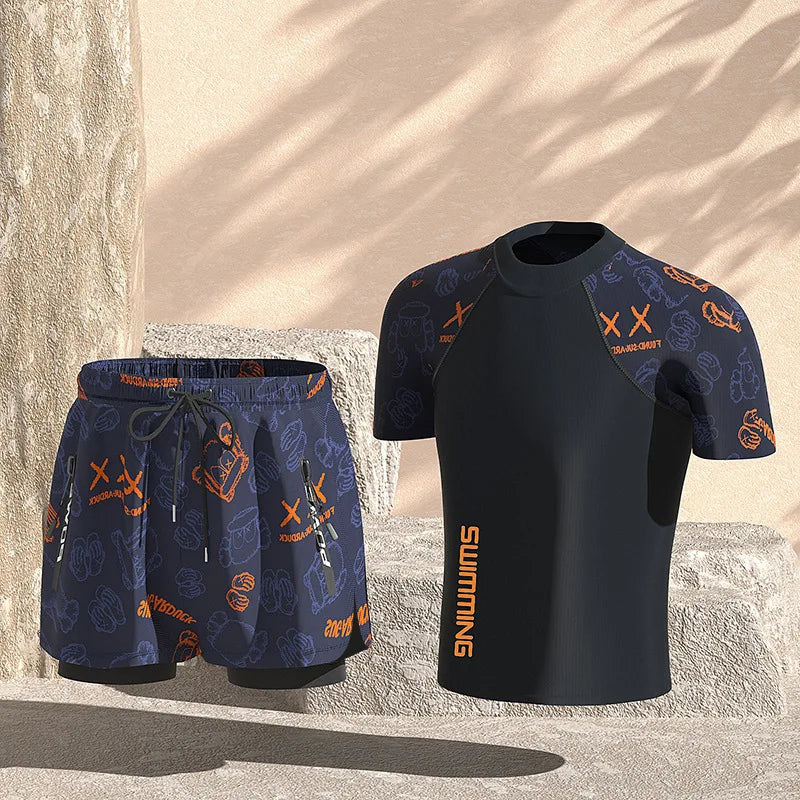 Men Quick Dry Swim Top Trunks UPF50+ Sun Protection