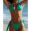 Women's Sexy Halter Bikini Lace-Up Wire-Free Support