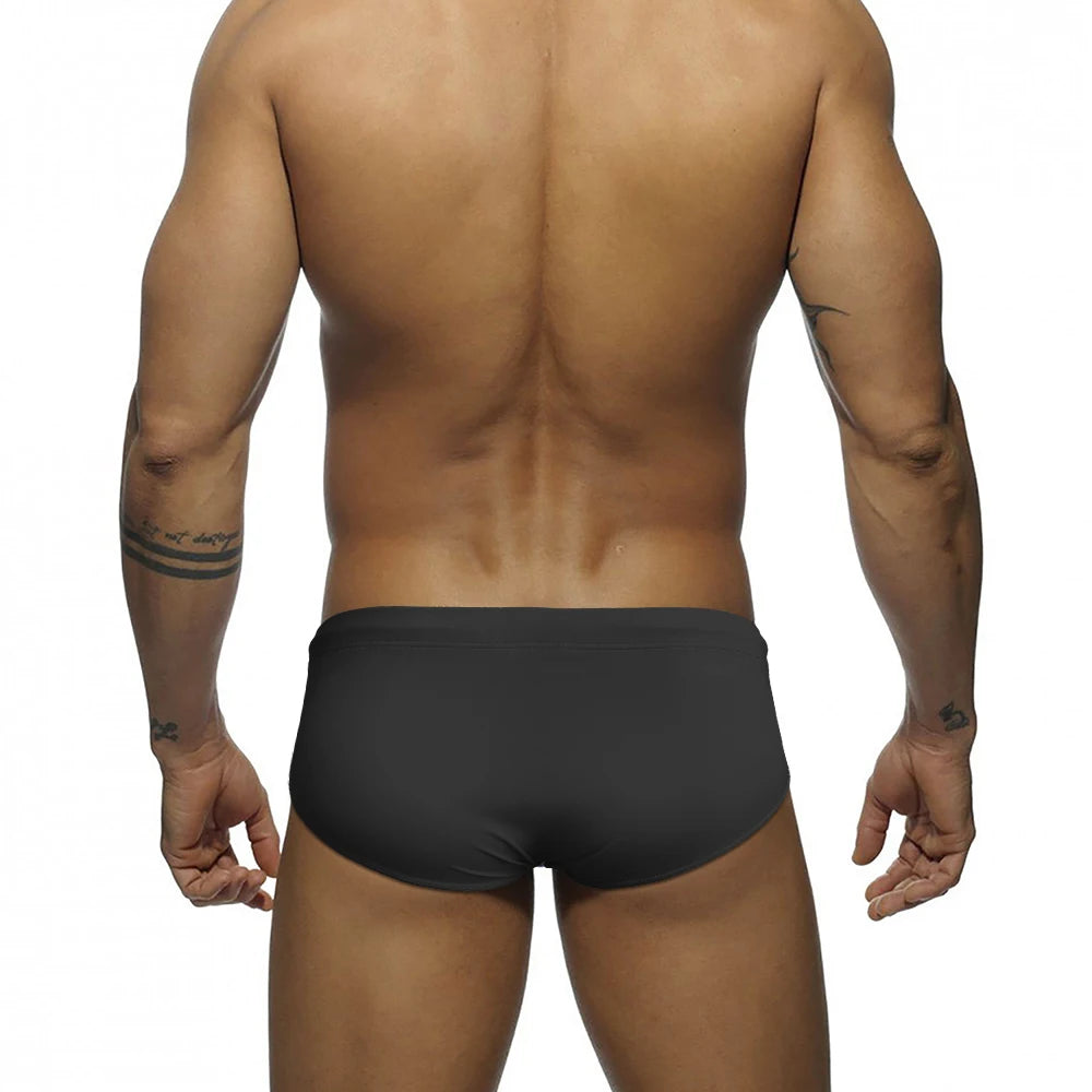 Men's Sexy Rainbow Striped Swimwear Quick Dry Low Waist Swimming Briefs Breathable Swimsuit