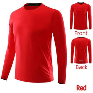 Men Running Sport Shirts Long Sleeve Plus Size