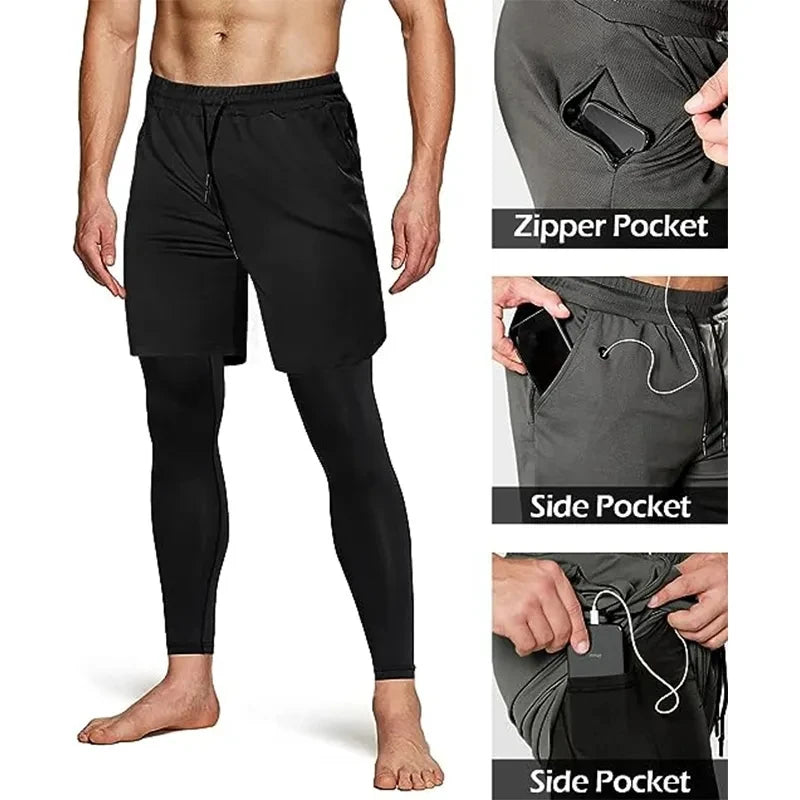 Men's Compression 2 in 1 Workout Sweatpants