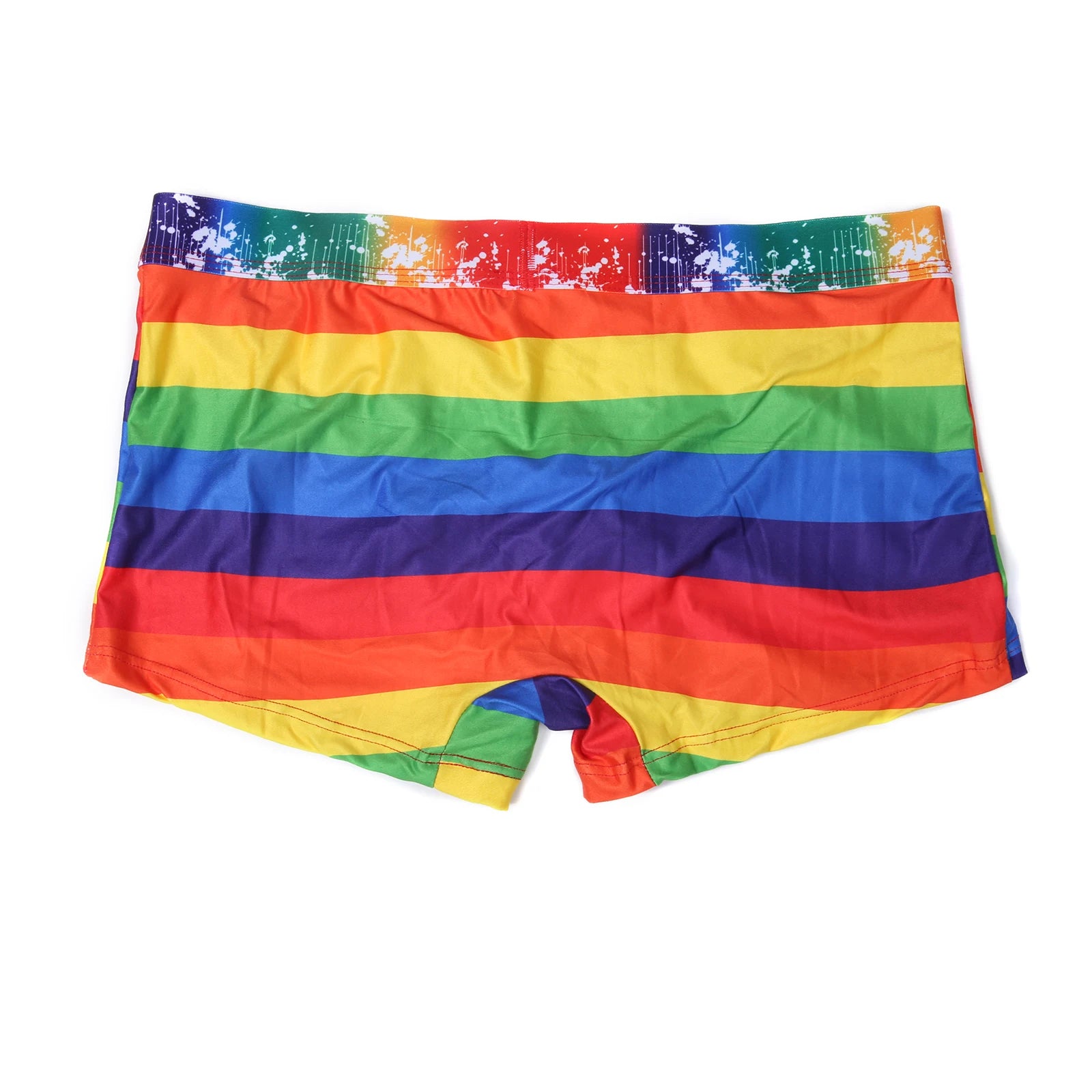 Men's Rainbow Swimwear Sexy Comfortable Polyamide Knit Trunks