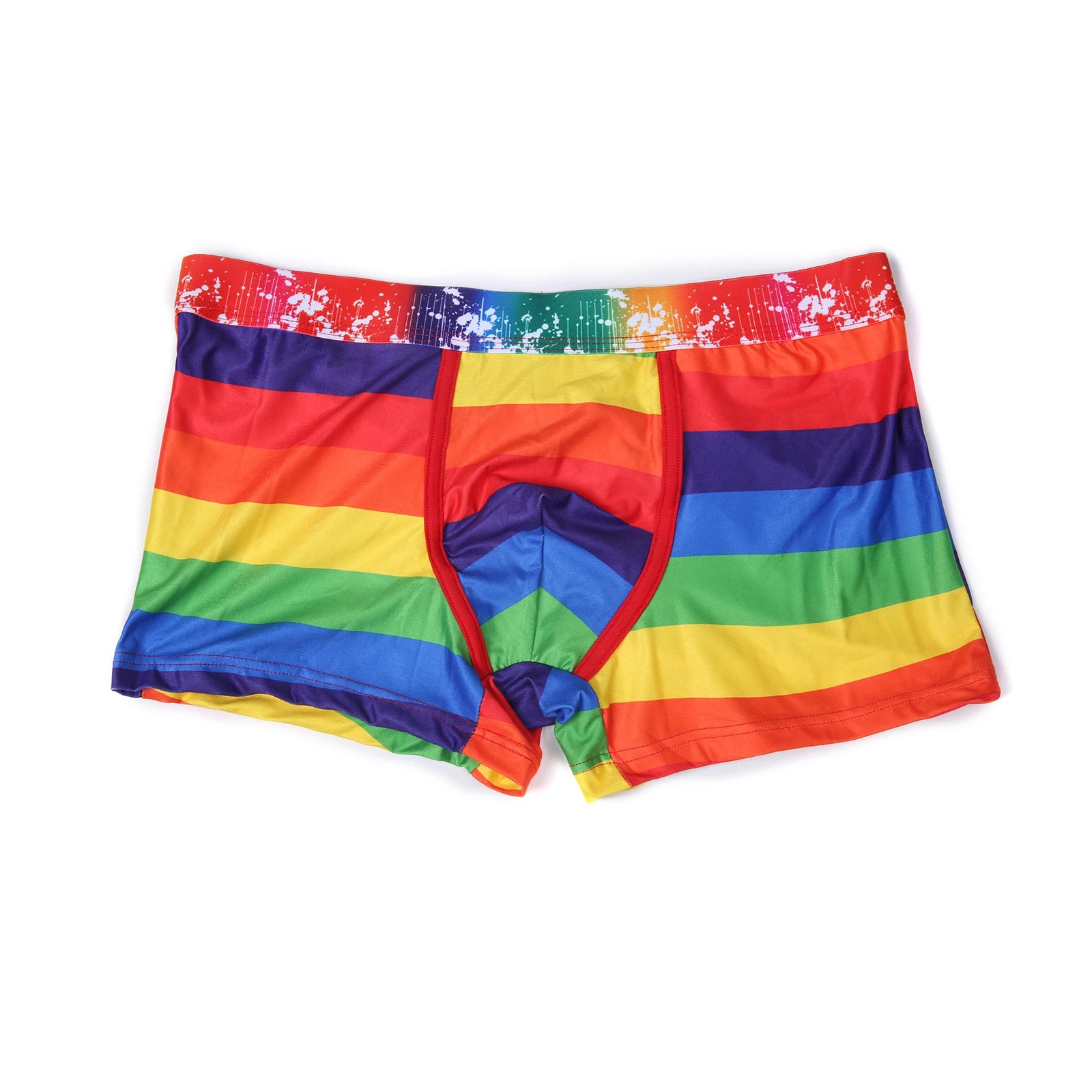 Men's Rainbow Swimwear Sexy Comfortable Polyamide Knit Trunks
