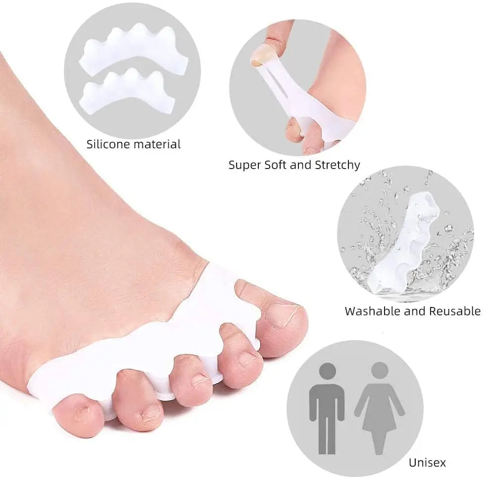 1 Pair Silicone Toe Spacers for Proper Alignment of Toes,