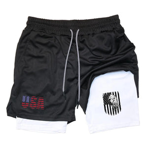 Men's Quick-Drying Fitness Training Shorts 2-In-1 Breathable