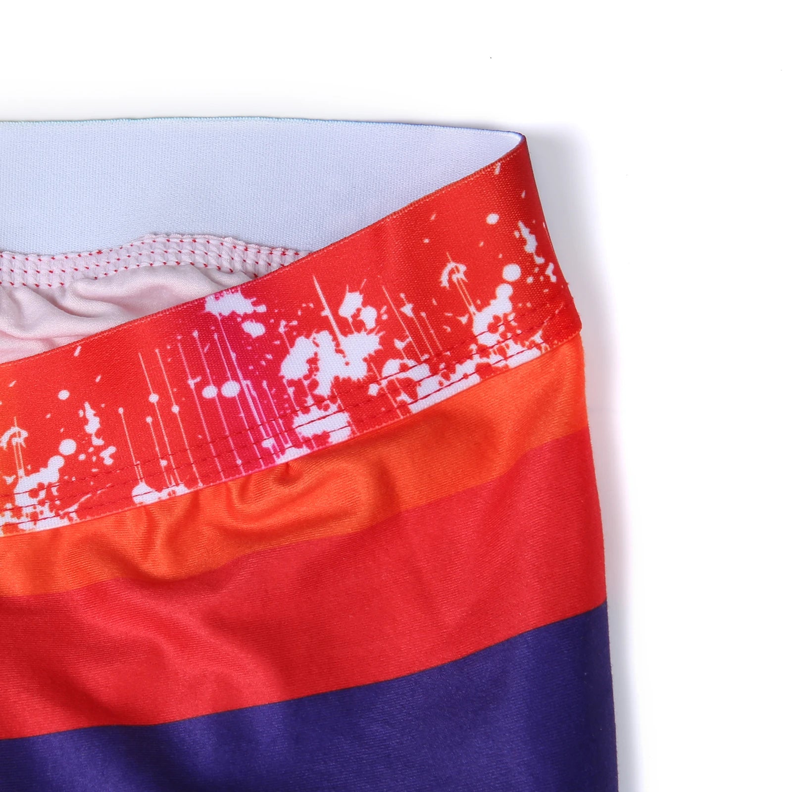 Men's Rainbow Swimwear Sexy Comfortable Polyamide Knit Trunks