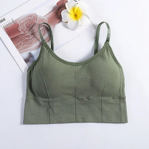 Women's Backless Sports Bra Seamless Adjustable Shoulder Strap Inner Padded